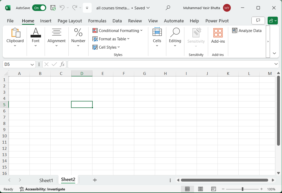 Microsoft Excel